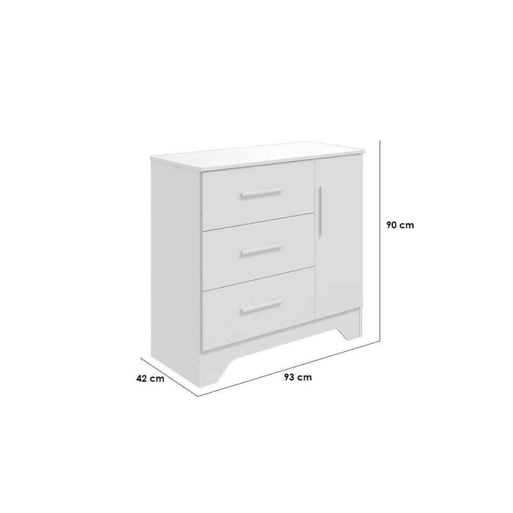 Quarto Infantil Completo Popy 3 Peças (1guardaroupa+1berço+1cômoda) Qi109 Branco-amendoa - Peroba - 3