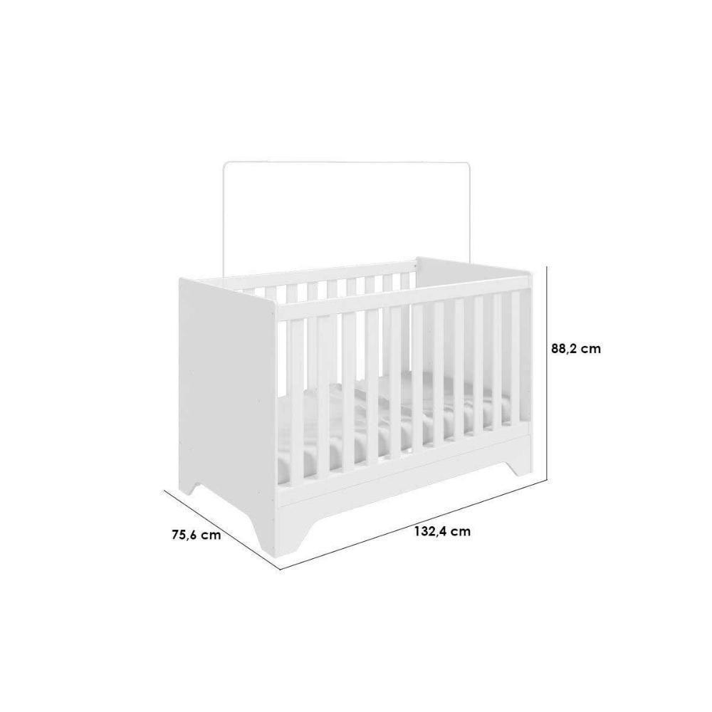 Quarto Infantil Completo Popy 3 Peças (1guardaroupa+1berço+1cômoda) Qi109 Branco-amendoa - Peroba - 4
