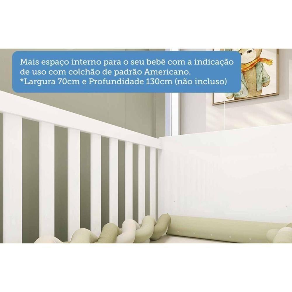 Quarto Infantil Completo Popy 3 Peças (1guardaroupa+1berço+1cômoda) Qi109 Branco-amendoa - Peroba - 10