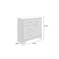 Quarto Infantil Completo Popy 3 Peças (1guardaroupa+1berço+1cômoda) Qi109 Branco-amendoa - Peroba - 3