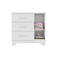 Quarto Infantil Completo Popy 3 Peças (1guardaroupa+1berço+1cômoda) Qi109 Branco-amendoa - Peroba - 6