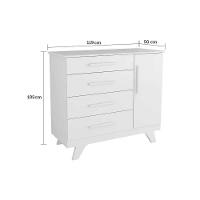 Quarto Infantil Completo Retrô 3 Peças (1guardaroupa+1berço+1cômoda) Qi114 Branco - Peroba - 3