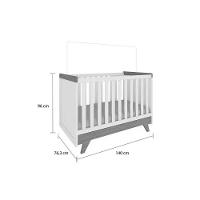 Quarto Infantil Completo Retrô 3 Peças (1guardaroupa+1berço+1cômoda) Qi114 Branco - Peroba