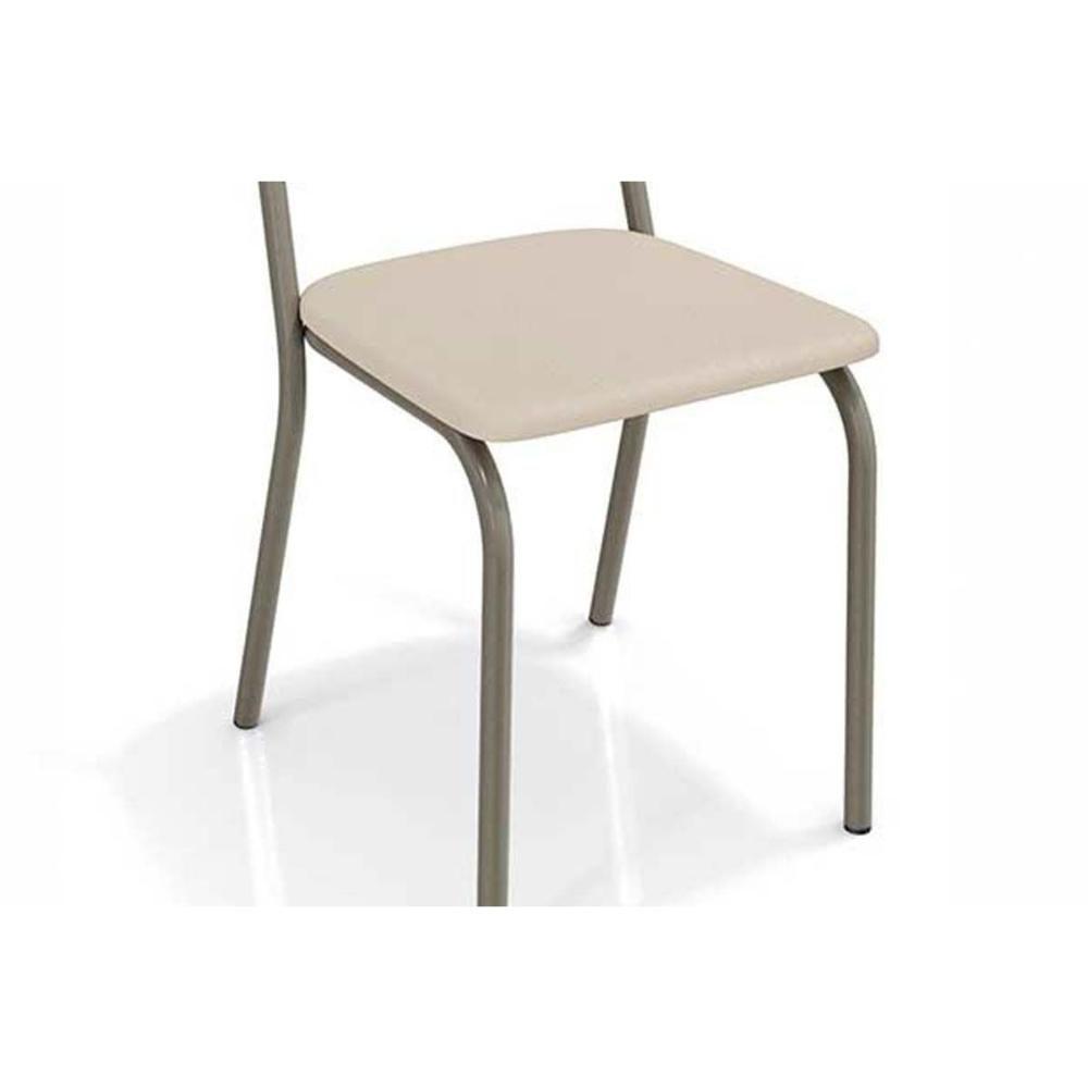 Conjunto: Mesa De Cozinha Elba C- Tampo De Madeira 160cm E 6 Cadeiras Noruega Niquel-nogueira - Corano Bege - Kappesberg - 7