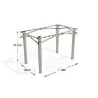 Conjunto: Mesa De Cozinha Elba C- Tampo De Madeira 160cm E 6 Cadeiras Noruega Niquel-nogueira - Corano Bege - Kappesberg