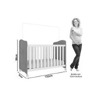 Quarto Infantil Completo Uli 3 Peças (1guardaroupa+1berço+1cômoda) Qi108 Branco-amendoa - Peroba