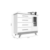 Quarto Infantil Completo Retrô 3 Peças (1guardaroupa+1berço+1cômoda) Qi112 Branco - Peroba - 3