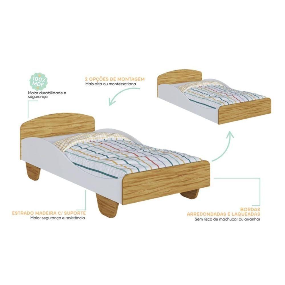 Mini Cama Infantil Sol Branco - Peroba - 2