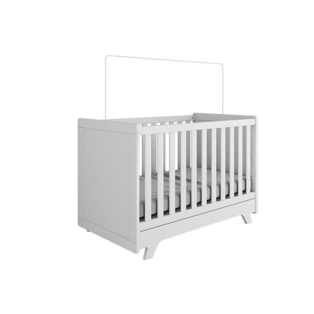 Berço Infantil Retrô 2 Em 1 Branco - Peroba - 1