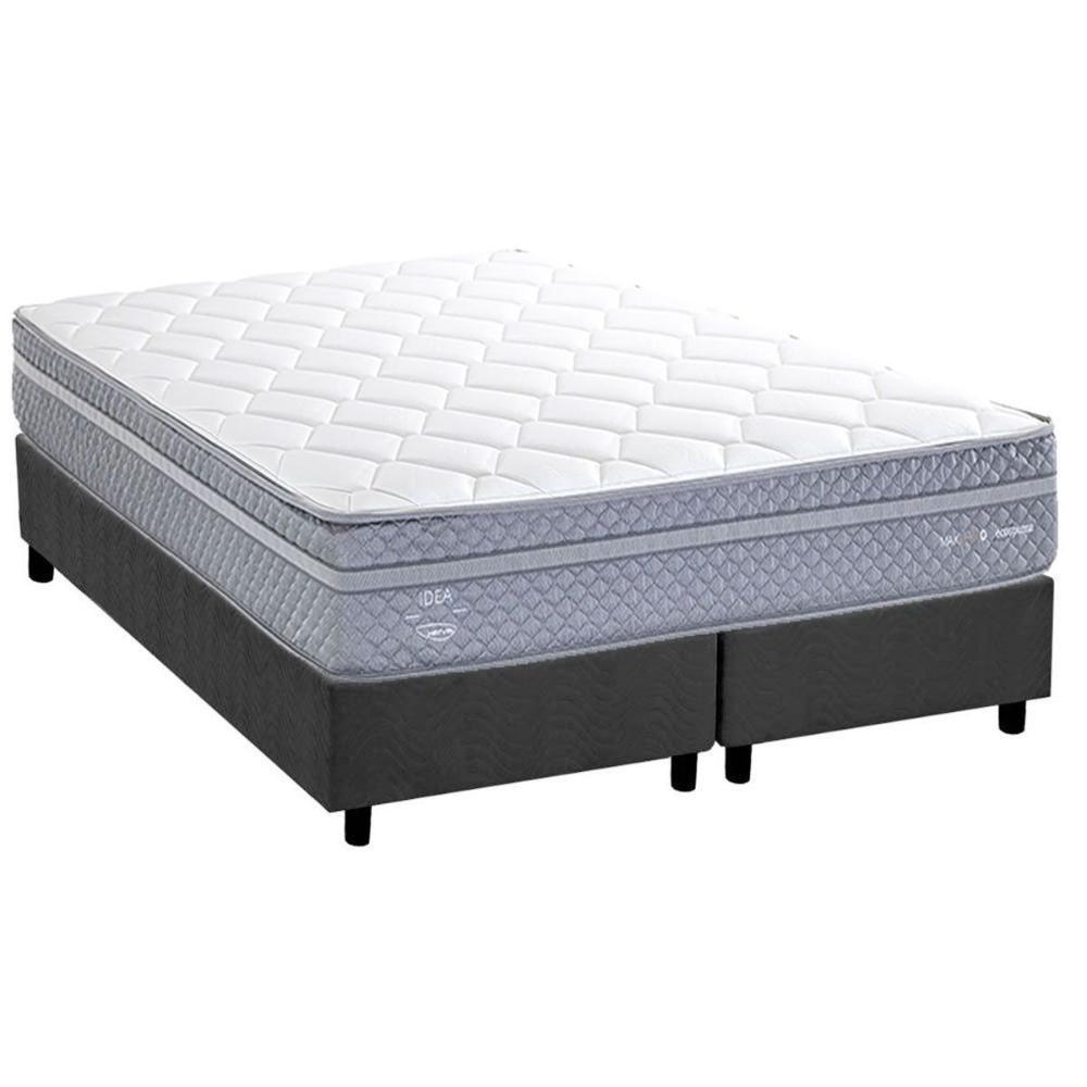 Conjunto Box King: Colchão Molas Herval Maxspring C1780 + Base Crc Suede Gray (193x203) - 1