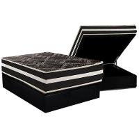 Cama Box Baú Casal: Colchão Ortopédico Paropas D28 Ag80 Master Black Double Face + Base Crc Suede Black (138x188) - 1