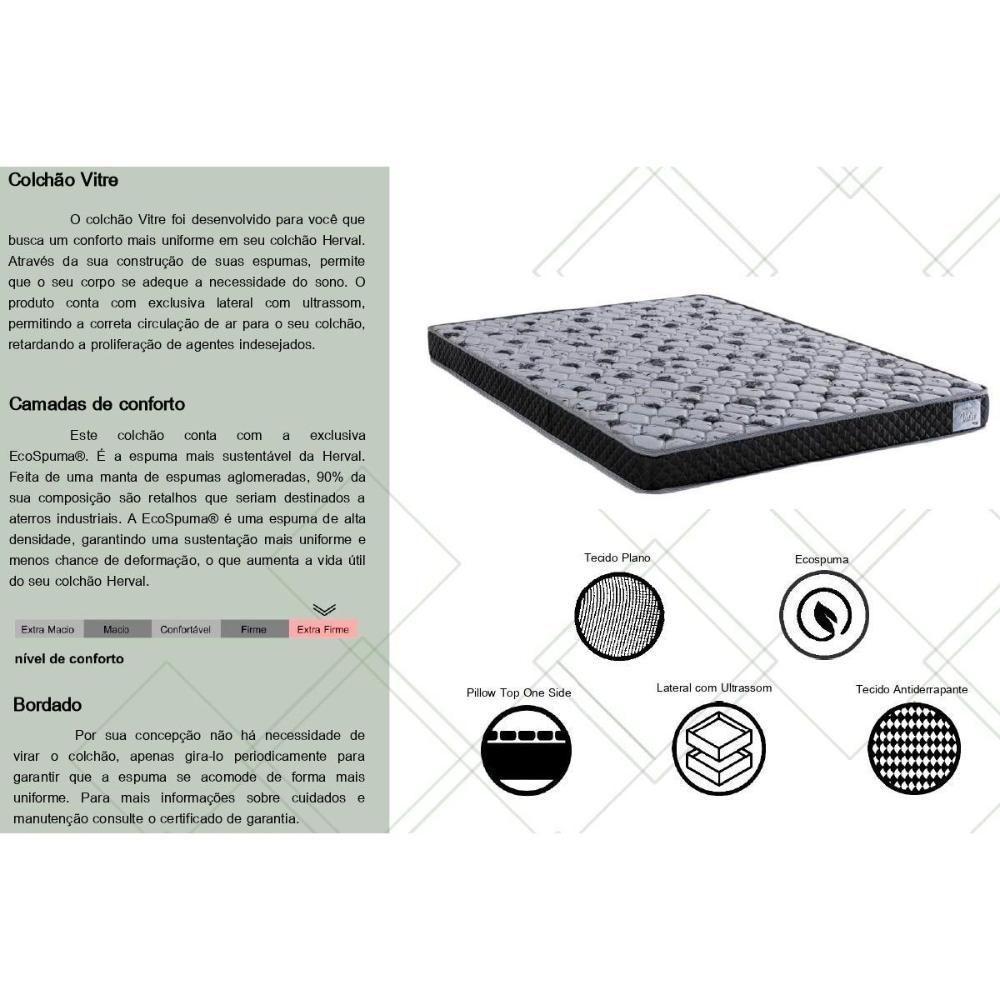 Cama Box Baú Queen: Colchão Ortopédico Herval Ag65 Vitre + Base Crc Suede Black (158x198) - 2