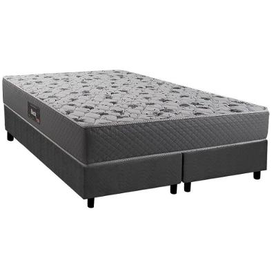 Conjunto Box Queen: Colchão Espuma Herval D28 - Ag65 Black + Base Crc Suede Gray (158x198)