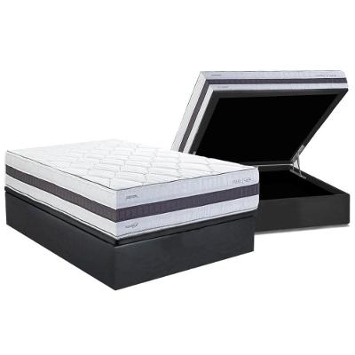 Conjunto Box Baú Casal: Colchão Molas Herval Ensacadas Maxspring C1742 + Base Crc Suede Gray (138x188)