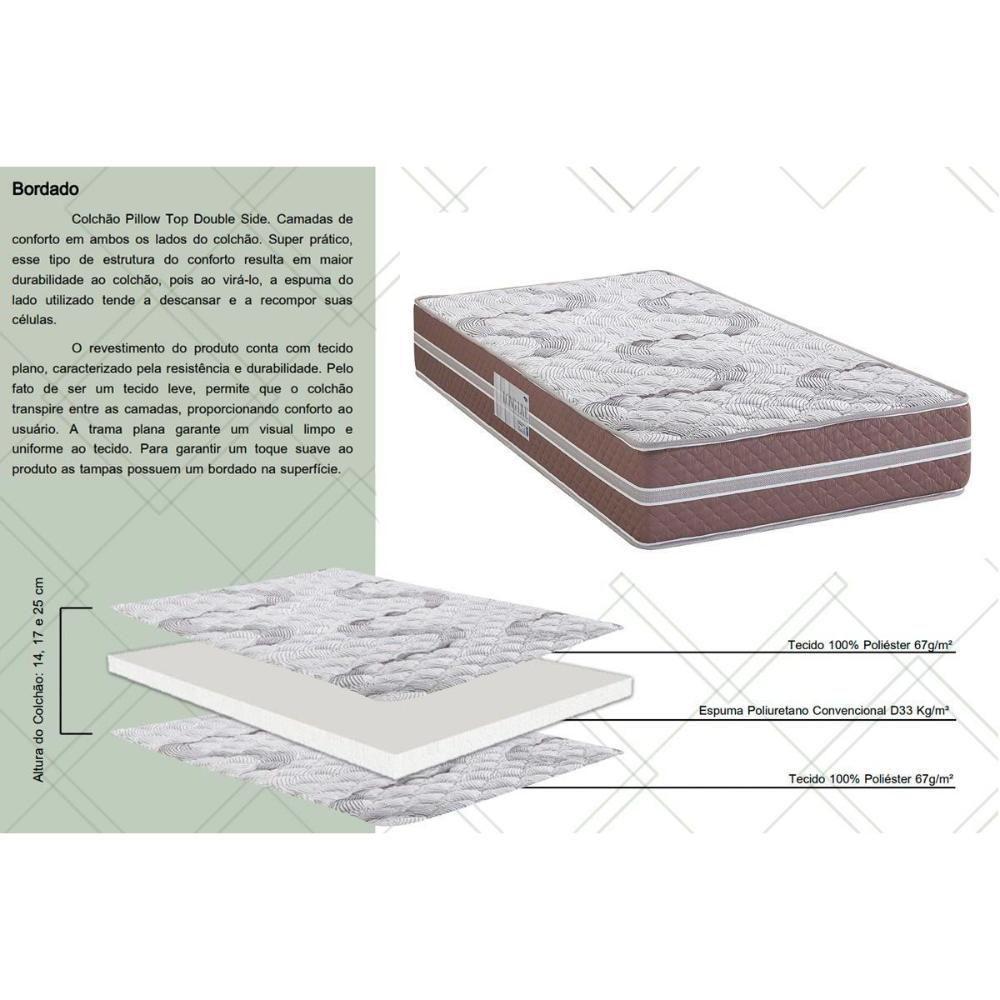 Conjunto Box Casal: Colchão Espuma Herval D33 Long Live + Base Crc Suede Brown (138x188) - 3