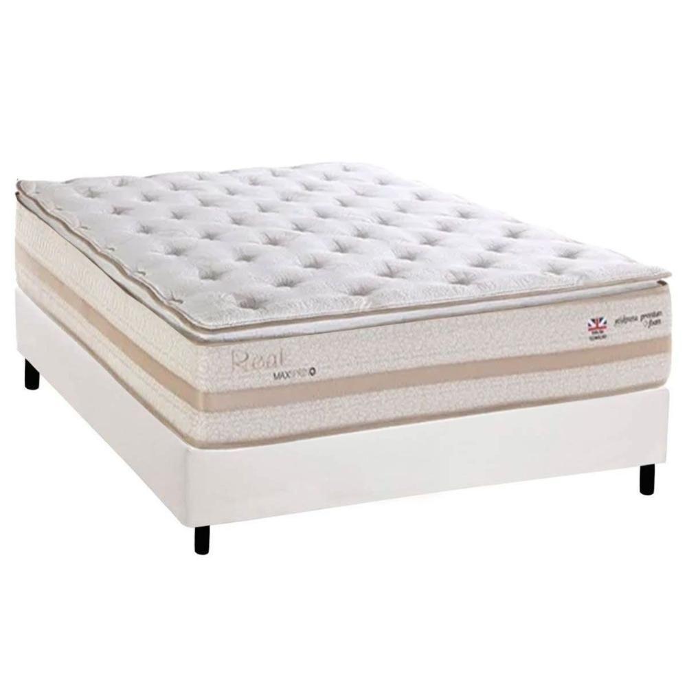 Conjunto Box Casal: Colchão Molas Herval Maxspring Real + Base Crc Corano White (138x188) - 1
