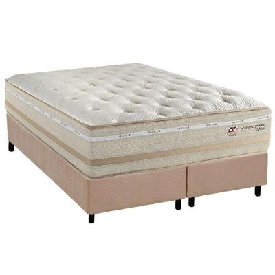 Conjunto Box Queen: Colchão Molas Herval Maxspring C1626 + Base Crc Suede Clean (158x198)