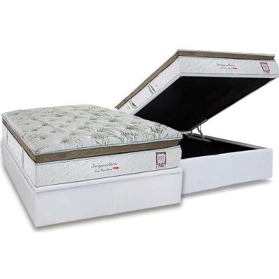 Conjunto Box Baú Casal: Colchão Molas Herval Ensacadas Imperatore Eco Bamboo + Base Crc Linhão White (138x188)