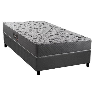 Conjunto Box Solteiro: Colchão Espuma Herval D28 - Ag65 Black + Base Crc Suede Gray (88x188)