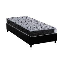 Conjunto Box Solteiro: Colchão Espuma Herval Ag65 Vitre + Base Crc Suede Black (88x188) - 1