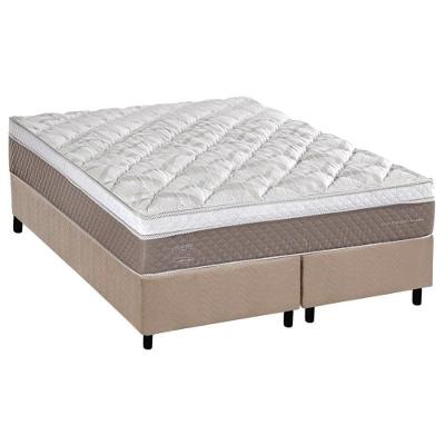Conjunto Box Queen: Colchão Molas Herval Ensacadas C1624 + Base Crc Suede Clean (158x198)