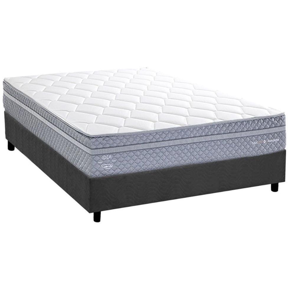 Conjunto Box Casal: Colchão Molas Herval Maxspring C1780 + Base Crc Suede Gray (138x188) - 1