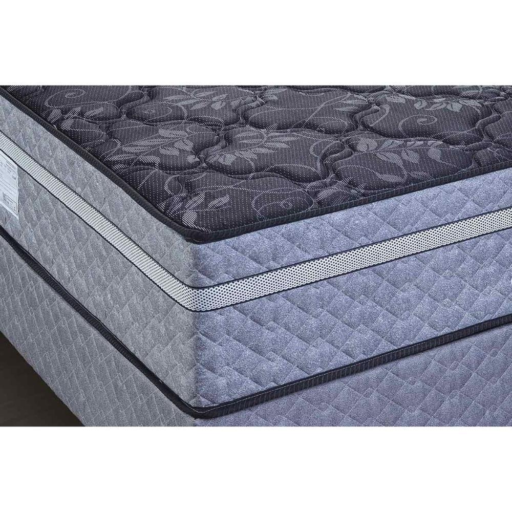 Conjunto Box Baú Queen: Colchão Molas Paropas Ensacadas Petrus Grafite + Base Crc Suede Gray (158x198) - 3