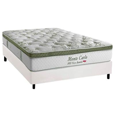 Conjunto Box Casal: Colchão Molas Herval Ensacadas Monte Carlo Visco + Base Crc Corano White (138x188)