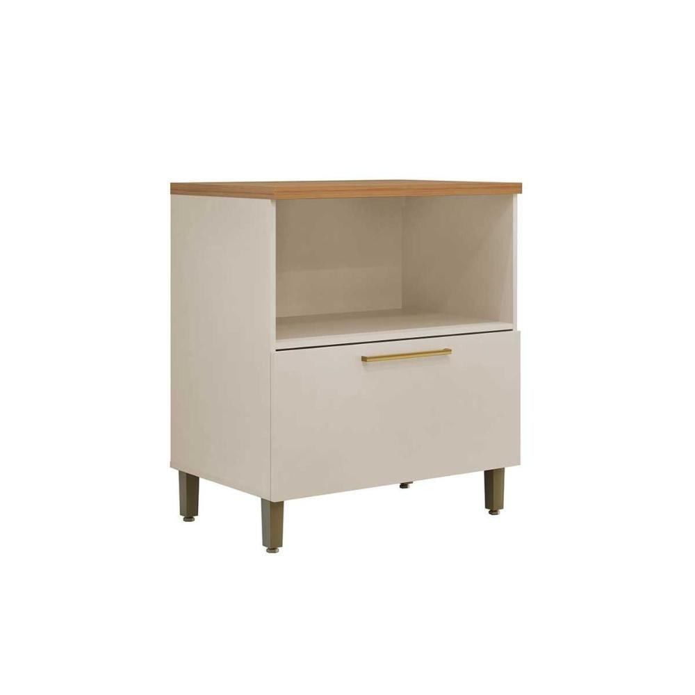 Balcão De Cozinha Atena C- 1 Porta Basculante E 1 Gavetão 80cm Jequitiba-off White Fosco - Linea Brasil - 6