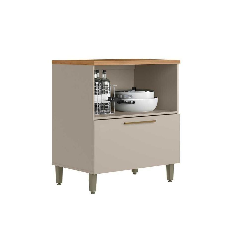 Balcão De Cozinha Atena C- 1 Porta Basculante E 1 Gavetão 80cm Jequitiba-off White Fosco - Linea Brasil - 7