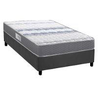 Conjunto Box Solteiro: Colchão Espuma Herval D60 - Ag65 Timeless + Base Crc Suede Gray (88x188) - 1