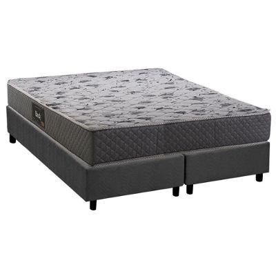 Conjunto Box Queen: Colchão Espuma Herval D28 - Ag65 Black + Base Crc Suede Gray (158x198)