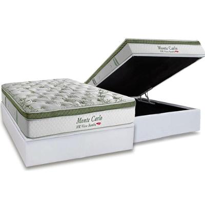 Conjunto Box Baú Casal: Colchão Molas Herval Ensacadas Monte Carlo Visco + Base Crc Linhão White (138x188)