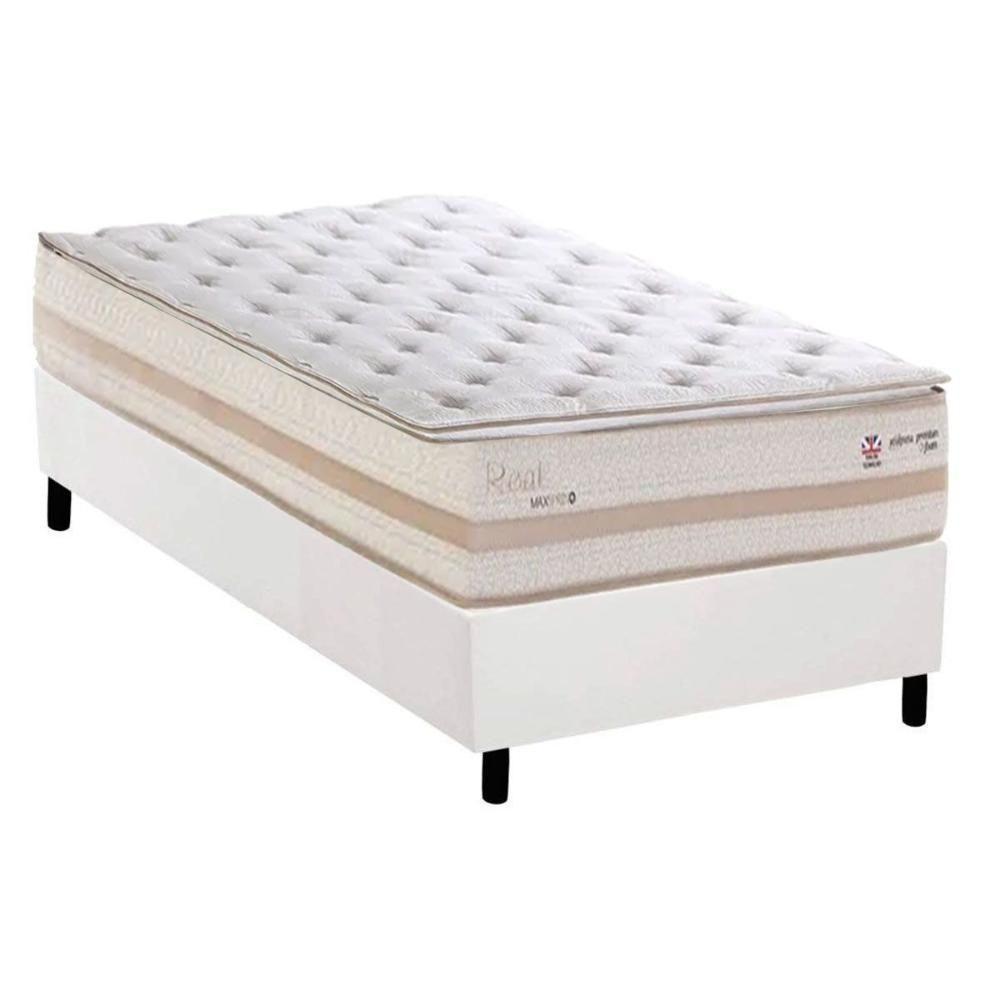 Conjunto Box Solteiro: Colchão Molas Herval Maxspring Real + Base Crc Corano White (88x188) - 1