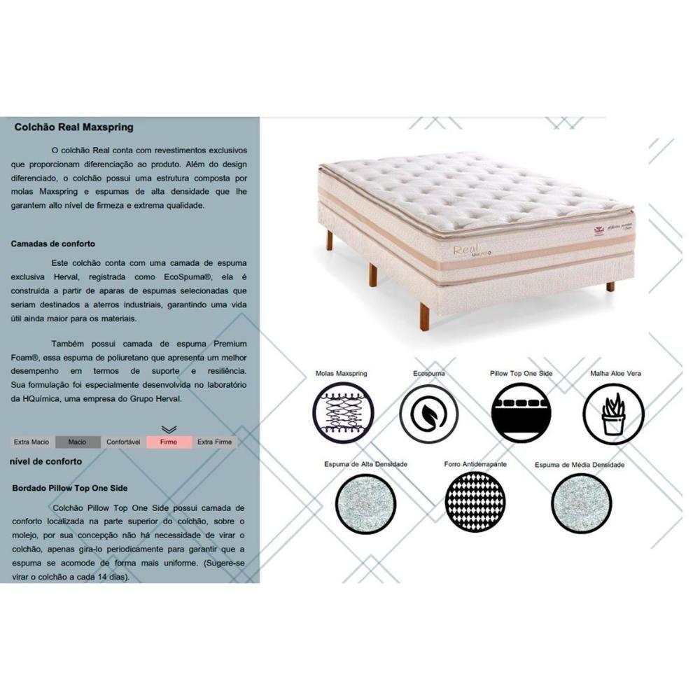 Conjunto Box Solteiro: Colchão Molas Herval Maxspring Real + Base Crc Corano White (88x188) - 2