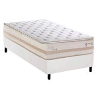 Conjunto Box Solteiro: Colchão Molas Herval Maxspring Real + Base Crc Corano White (88x188) - 1