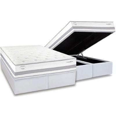Conjunto Box Baú King: Colchão Molas Herval Ensacadas C1741 + Base Crc Linhão White (193x203)