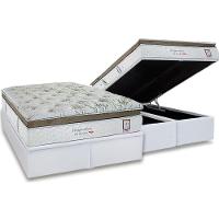 Conjunto Box Baú Queen: Colchão Molas Herval Ensacadas Imperatore Eco Bamboo + Base Crc Linhão White (158x198) - 1