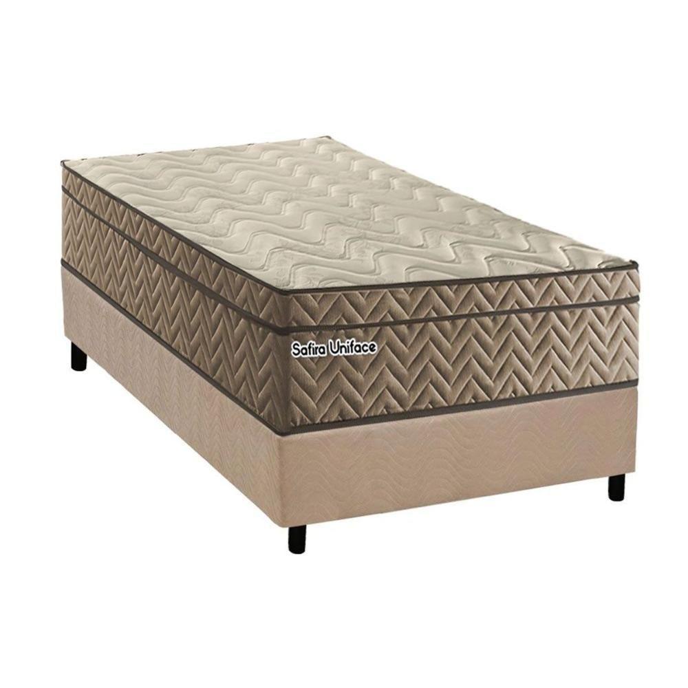 Conjunto Box Solteiro: Colchão Molas Paropas Ensacadas Safira Uniface + Base Crc Suede Clean (88x188) - 1
