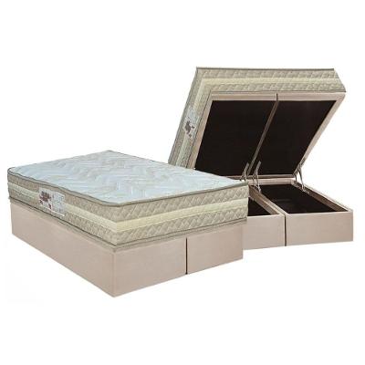 Cama Box Baú Queen: Colchão Ortopédico Paropas Ag65 Master Clean + Base Crc Suede Clean (158x198)