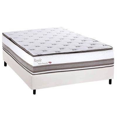 Conjunto Box Casal: Colchão Molas Herval Ensacadas Royale + Base Crc Corano White (138x188)