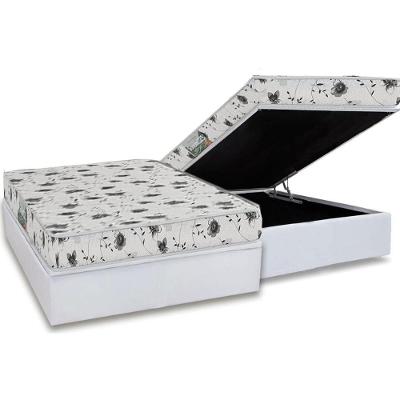 Conjunto Box Baú Casal: Colchão Espuma Herval D23 Sonum Liso + Base Crc Linhão White (138x188)