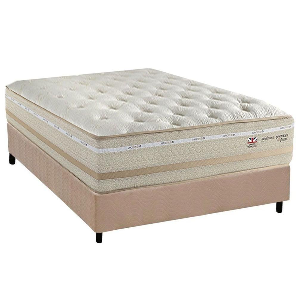 Conjunto Box Casal: Colchão Molas Herval Maxspring C1626 + Base Crc Suede Clean (138x188) - 1