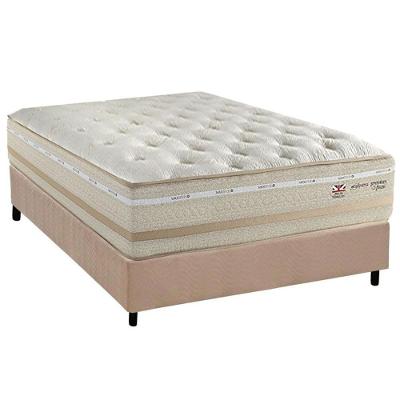 Conjunto Box Casal: Colchão Molas Herval Maxspring C1626 + Base Crc Suede Clean (138x188)