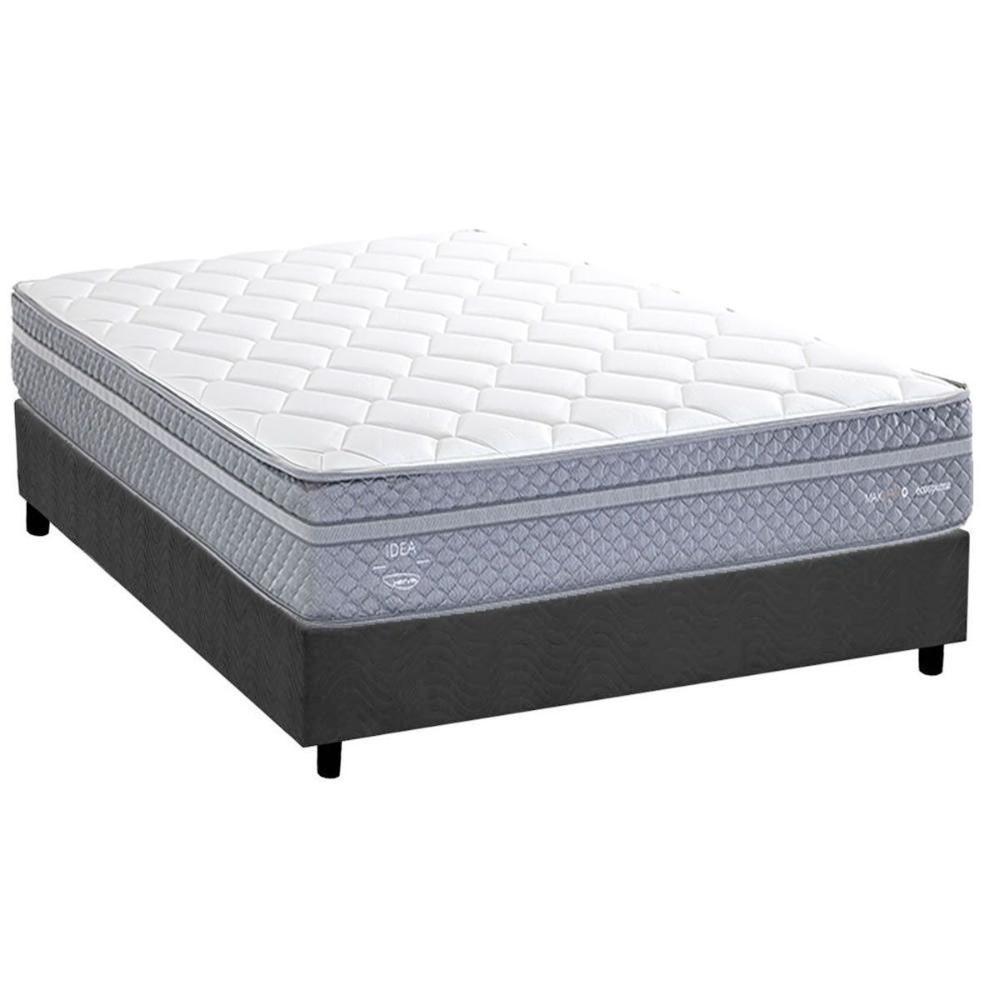Conjunto Box Casal: Colchão Molas Herval Maxspring C1780 + Base Crc Suede Gray (138x188) - 1