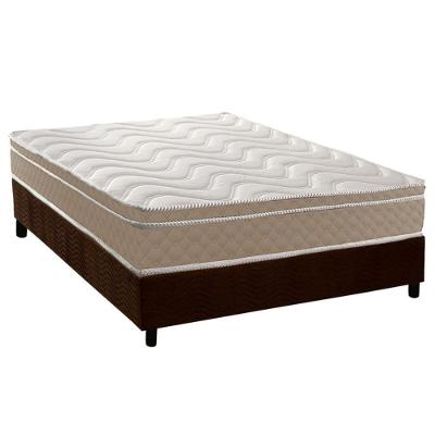 Conjunto Box Casal: Colchão Espuma Paropas D33 Conforto Ultra Firme + Base Crc Suede Brown (138x188)