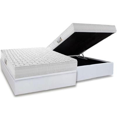 Cama Box Baú Casal: Colchão Ortopédico Herval Ag65 Frontier + Base Crc Linhão White (138x188)