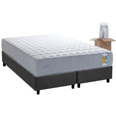 Conjunto Box Queen: Colchão Molas Herval Ensacadas Bumpcore + Base Crc Suede Gray (158x198)