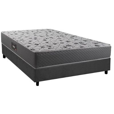 Conjunto Box Casal: Colchão Espuma Herval D28 - Ag65 Black + Base Crc Suede Gray (138x188)