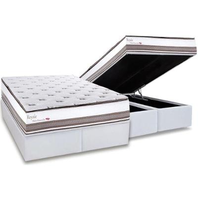 Conjunto Box Baú Queen: Colchão Molas Herval Ensacadas Royale + Base Crc Linhão White (158x198)